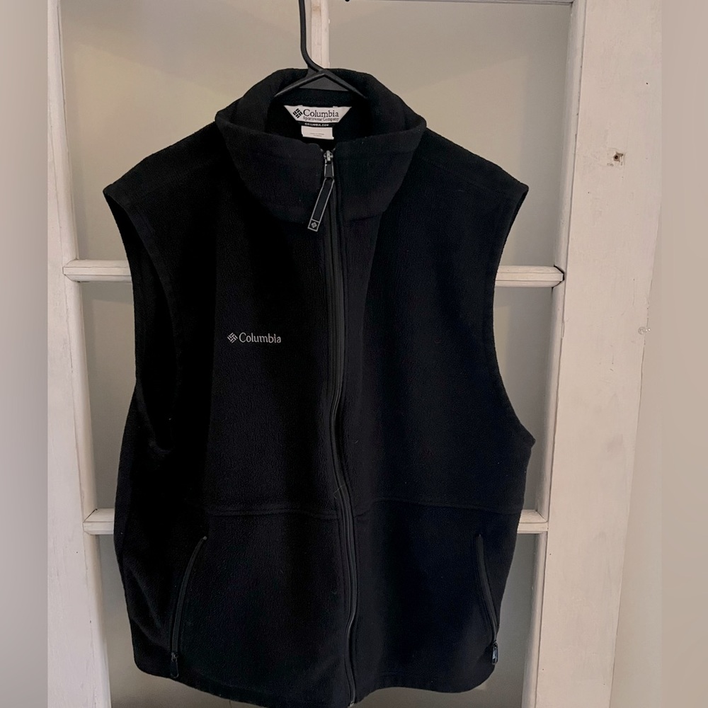 Men’s Columbia fleece vest black Xl